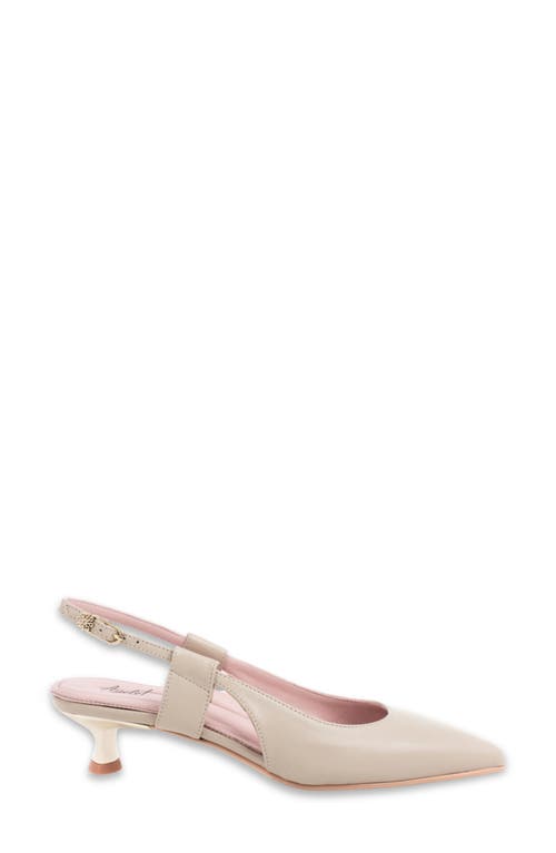 Ayelet By Naot Vida Slingback Pointed Toe Kitten Heel Pump In Brown