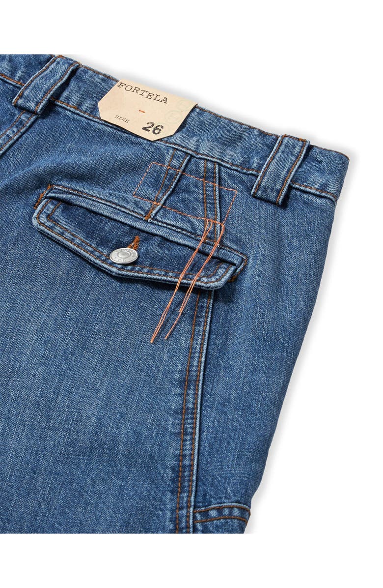 Fortela Juniaj Cargo Custom Wash Denim Trousers, Alternate, color, D580