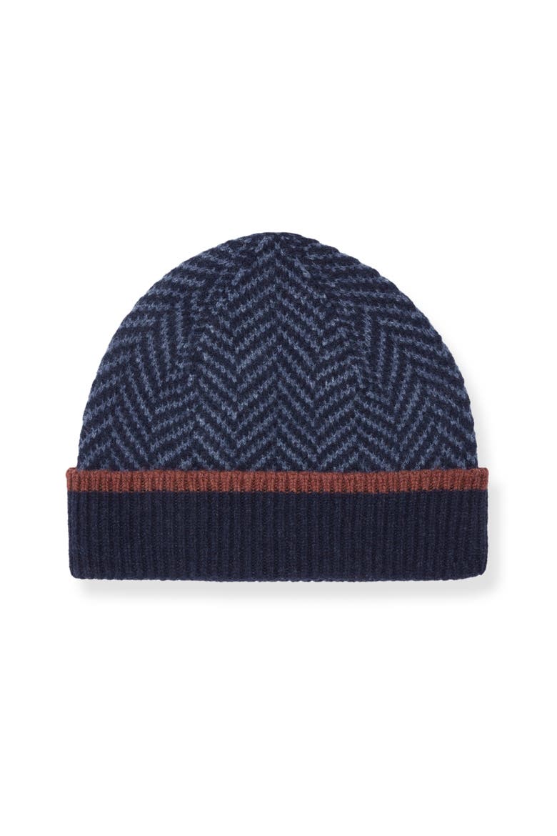 Chevron Beanie, Alternate, color, NAVY