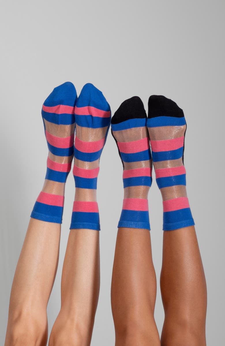 LECHERY<sup>®</sup> 2-Pack Stripes Sheer Crew Socks, Alternate, color, 