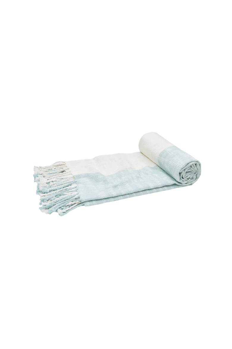 Eva Sea Glass Accent Throw Blanket, Main, color, Green