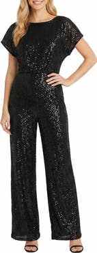 Maggy London Sequined Cap Sleeve Jumpsuit