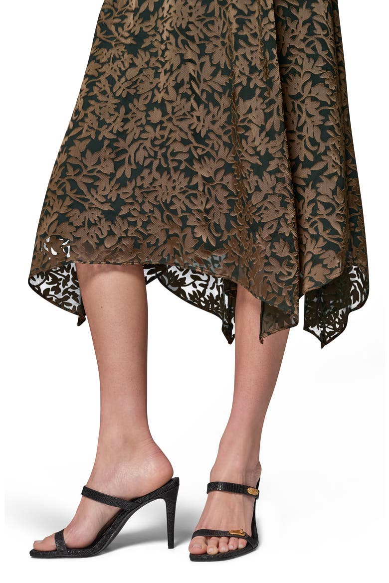 Burnout Cowl Neck Midi Dress, Alternate, color, BLACK FORE