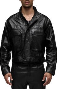 Hudson Jeans Python Embossed Leather Jacket