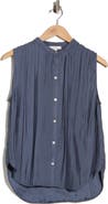 Vince Crinkled Band Collar Top