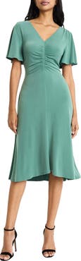 Maggy London Ruched Bodice Midi Dress