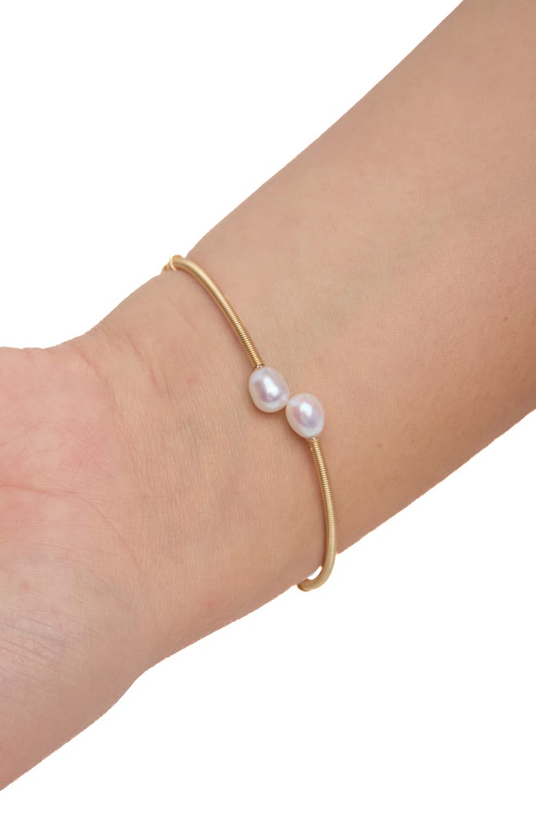 SAACHI Freshwater Pearl Bangle Bracelet, Alternate, color, 14K Gold/ Freshwater Pearl