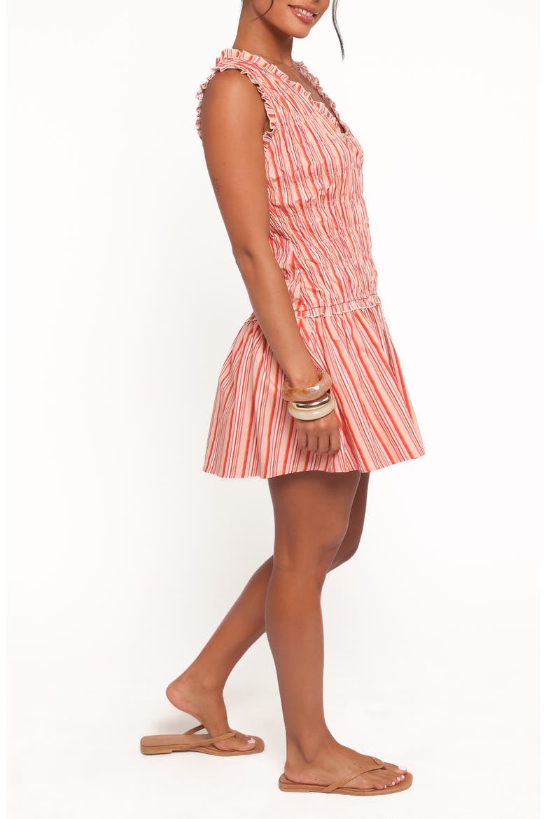 Leabrook Stripe Smocked Minidress, Alternate, color, PEACH STRIPE
