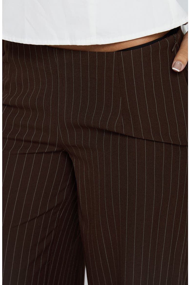 Khane Low Rise Wide Leg Pants, Alternate, color, BROWN PINSTRIPE