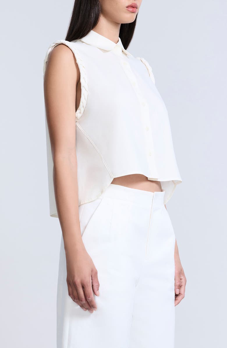 BCBGMAXAZRIA Braided Button-Up Shirt, Alternate, color, Jasmine