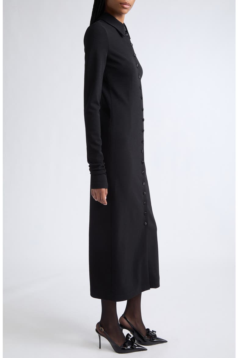 Long Sleeve Wool Blend Jersey Cocktail Dress, Main, color, BLACK