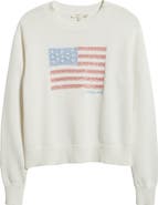 LoveShackFancy Sequin Flag Cotton Sweater