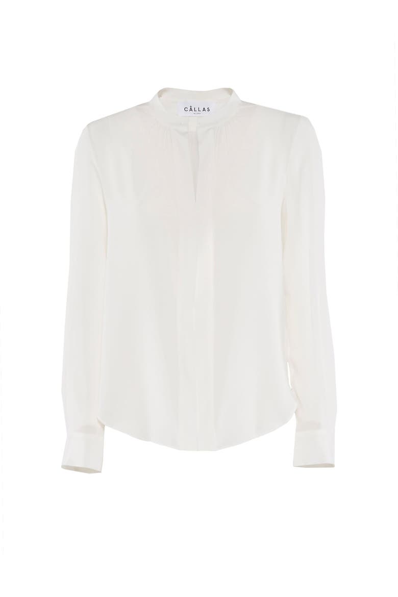 Olympia LONGSLEEVE Longsleeve Silk Top, Main, color, Ivory