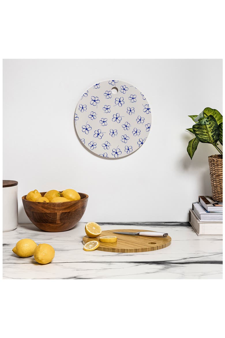 Blue Flowers Cutting Board, Alternate, color, BLUE