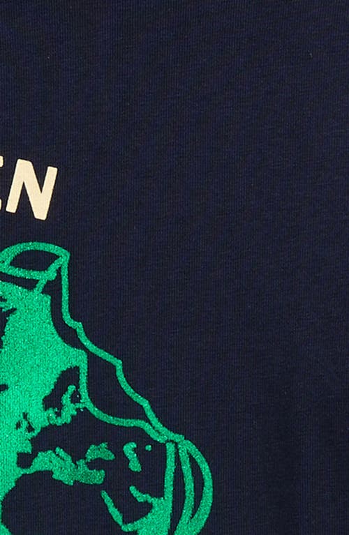 The New Kids' Let's Go Long Sleeve Cotton Graphic T-shirt In Navy Blazer