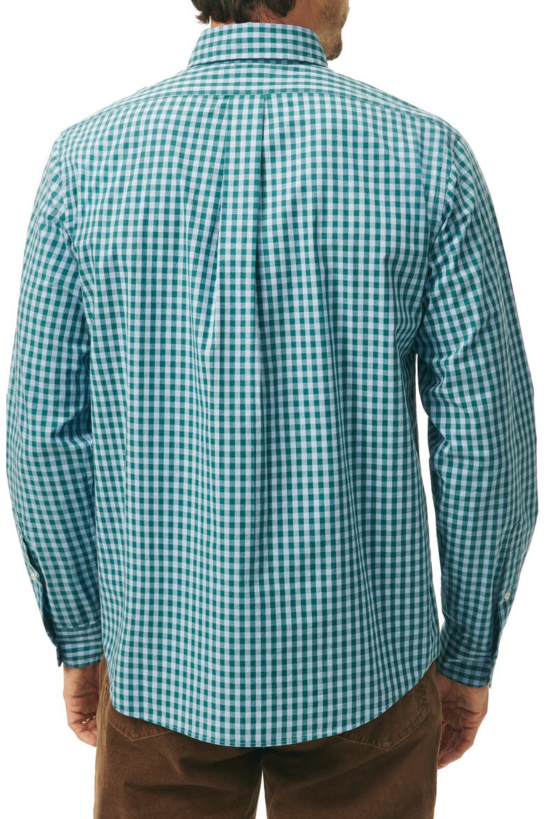 Gingham Check Cotton Button-Down Shirt, Alternate, color, GREEN