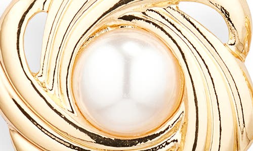 Tasha Faux Pearl Stud Earrings In Gold