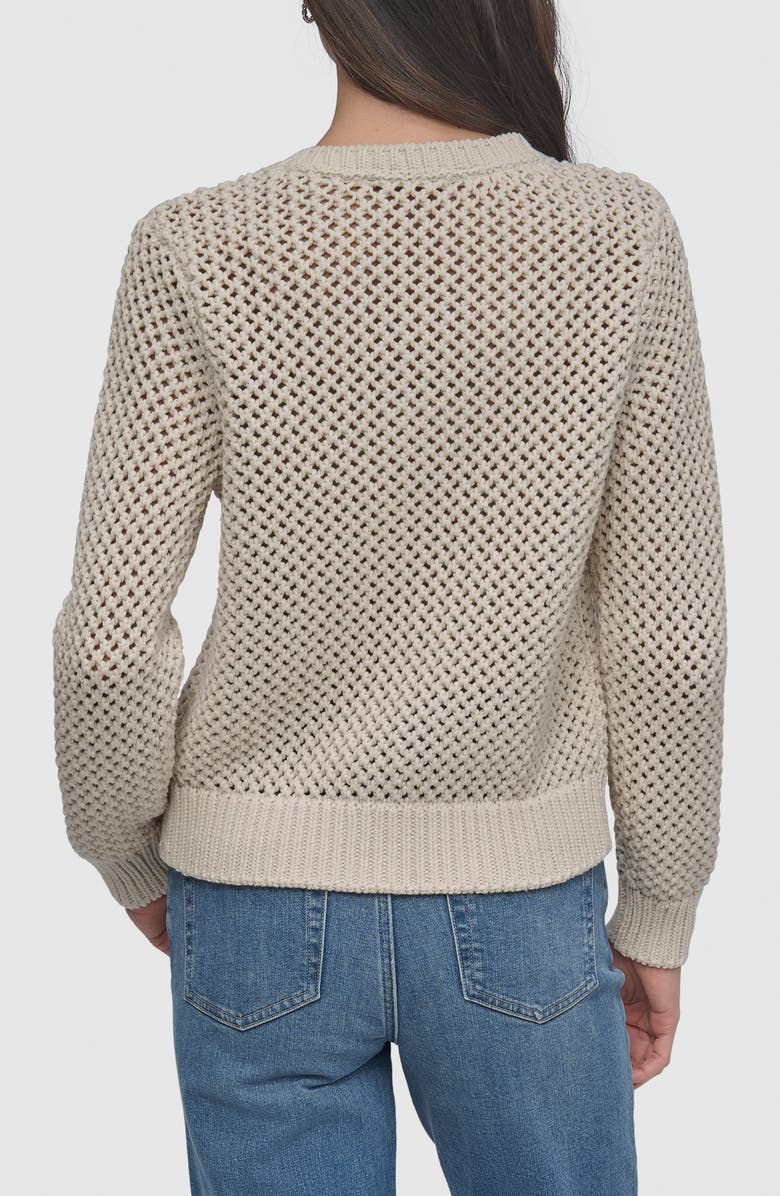 DKNY Jeans Open Stitch Cotton Blend Cardigan, Alternate, color, 