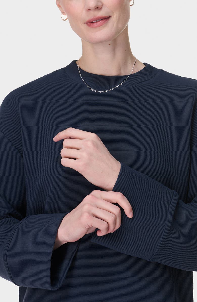 Sweaty Betty Peaceful Ottoman Rib Sweatshirt, Alternate, color, Navy Blue