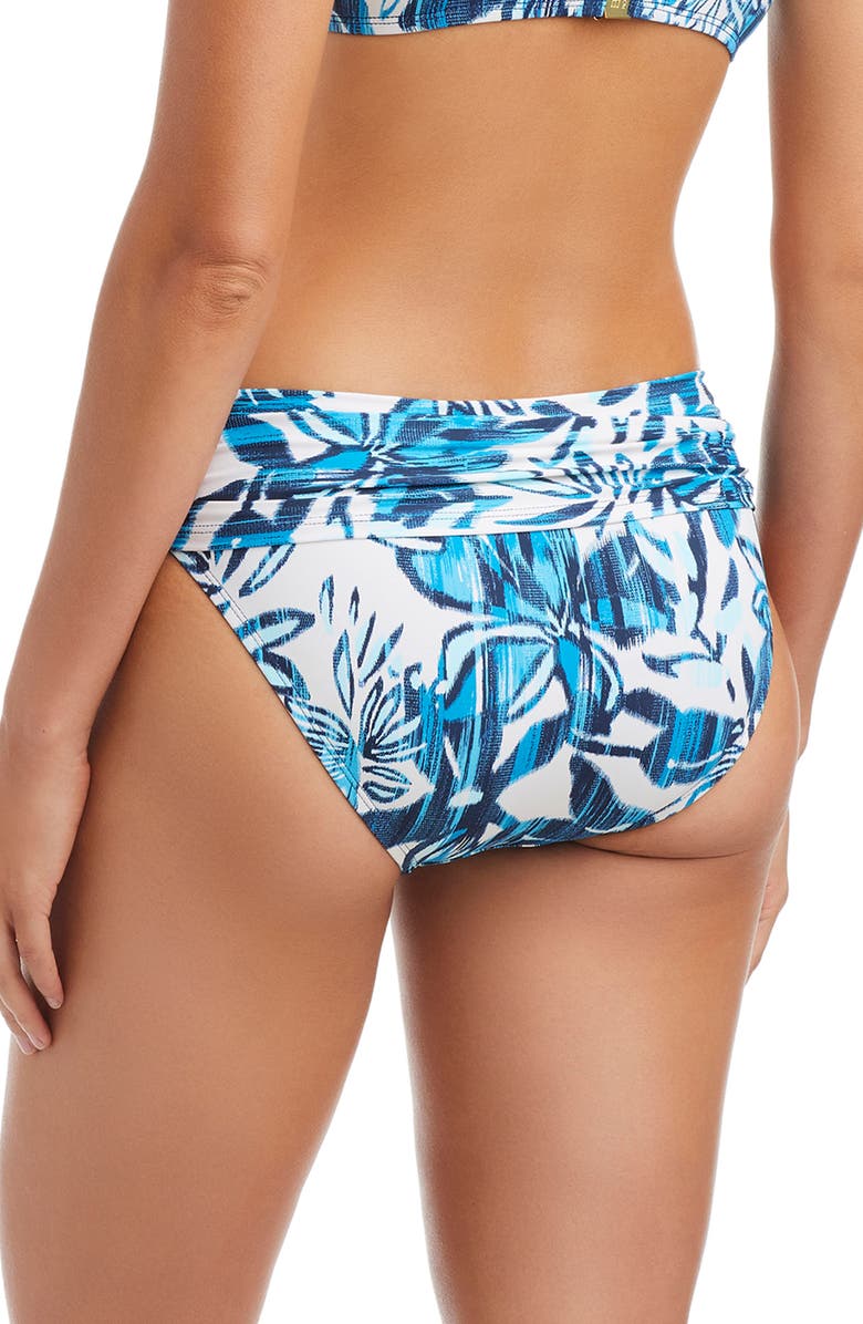 BLEU by Rod Beattie Sarong Hipster Bikini Bottoms, Alternate, color, Blue Multi