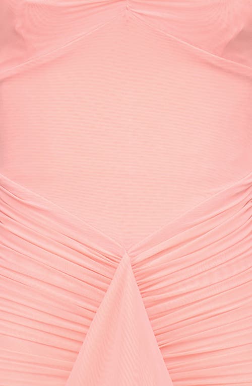 HOUSE OF CB HOUSE OF CB GABBI RUFFLE MESH HIGH-LOW COCKTAIL DRESS 
