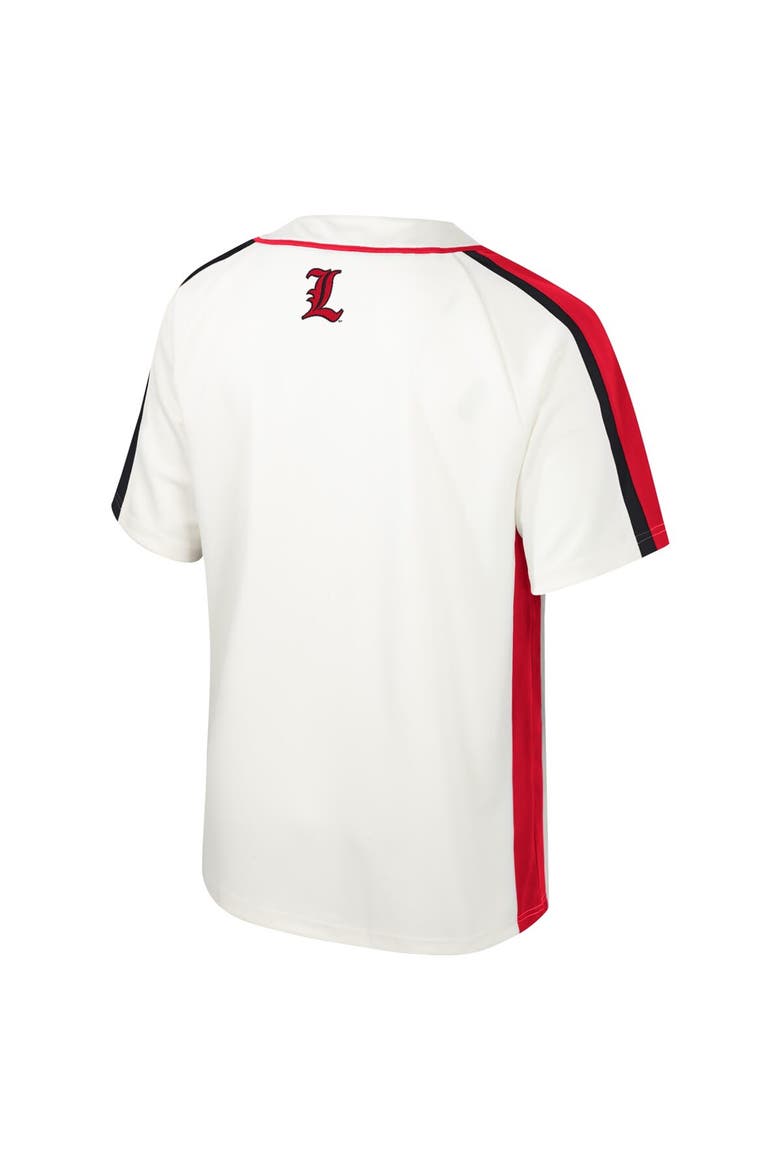 Men's Colosseum Cream Louisville Cardinals Ruth Button-Up Baseball Jersey, Alternate, color, Cream