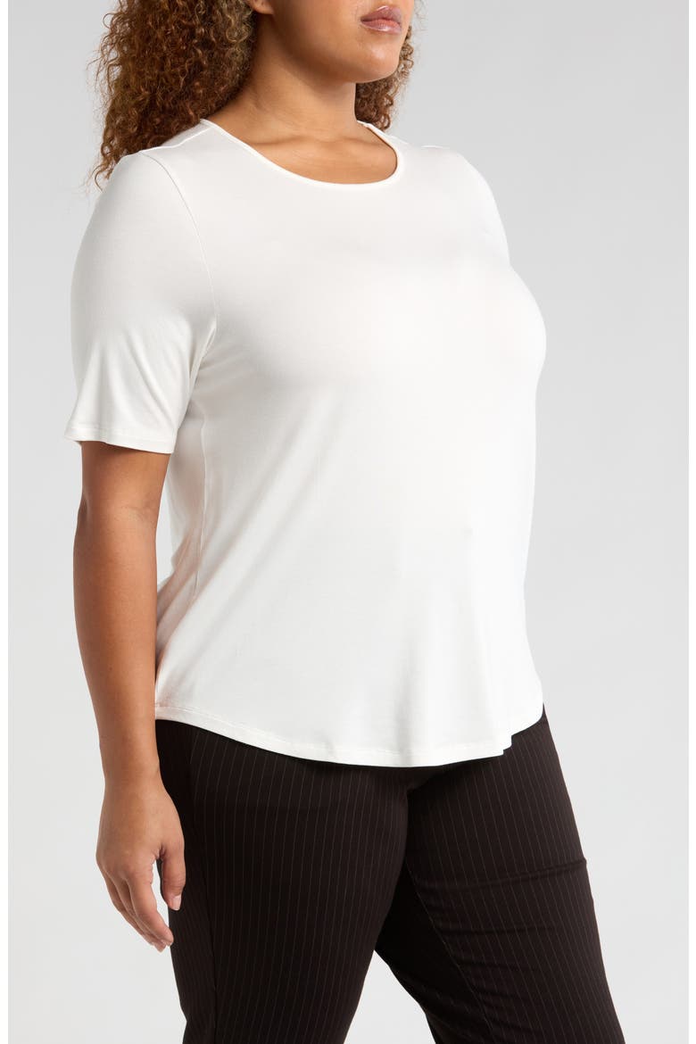 Lily Liquid Jersey Crewneck Top, Alternate, color, WHITE
