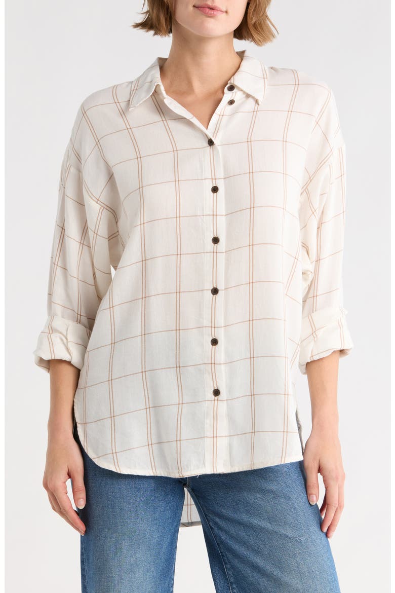 Dolman Sleeve Button-Up Shirt, Main, color, LIGHTHOUSE