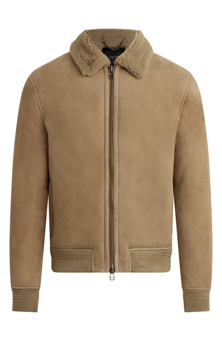 Joe's Genuine Shearling Trim Suede Flight Jacket, Alternate, color, Mushroom
