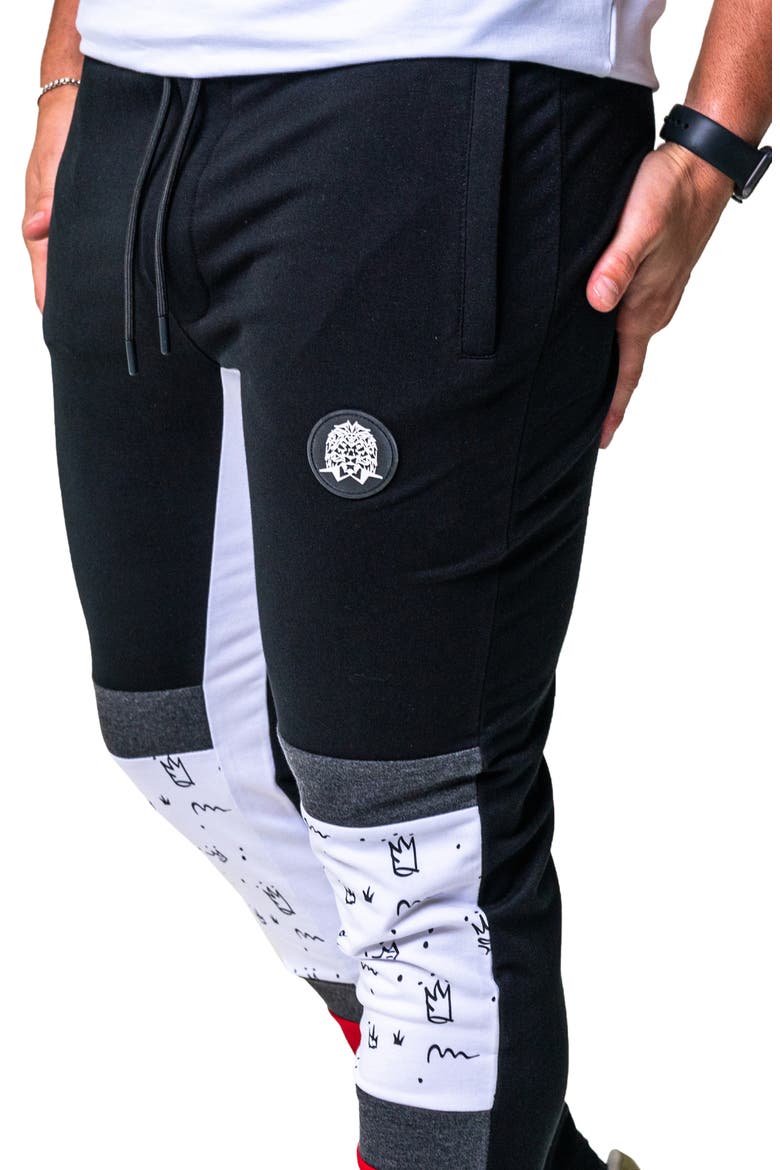 Crown Colorblock Joggers, Alternate, color, BLACK