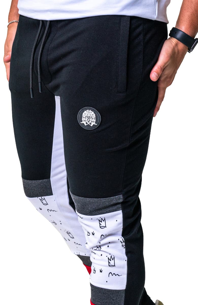 Maceoo Crown Colorblock Joggers, Alternate, color, Black