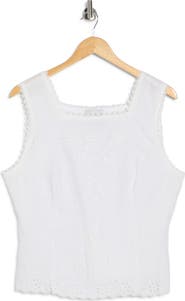 Reformation Lorie Embroidered Eyelet Linen Tank