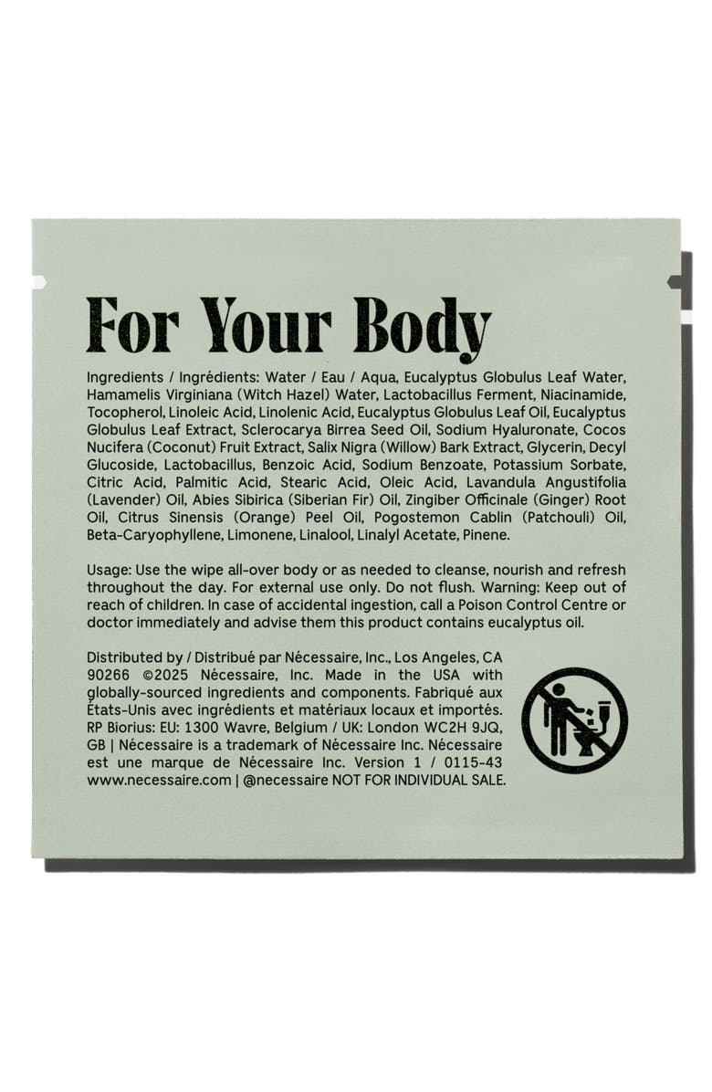 Nécessaire The Body Wipe Eucalyptus, Alternate, color, 