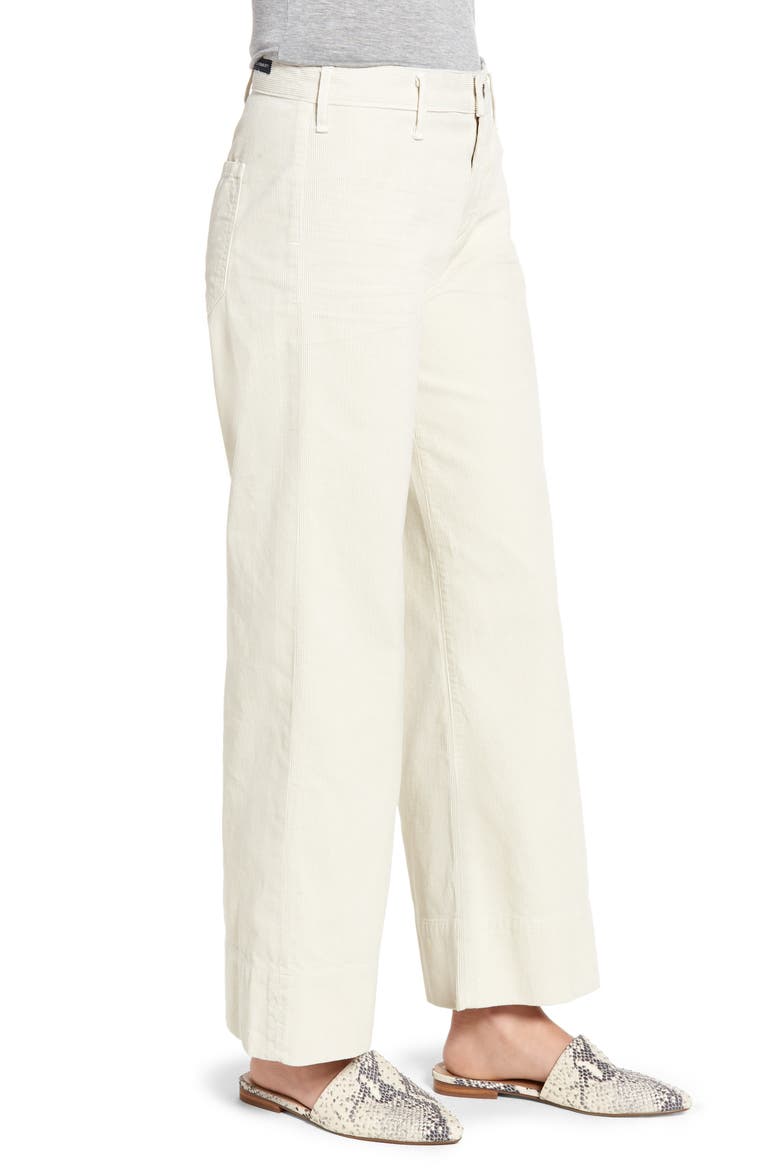 Abigal High Waist Ankle Wide Leg Corduroy Pants, Alternate, color, WINTER CREAM