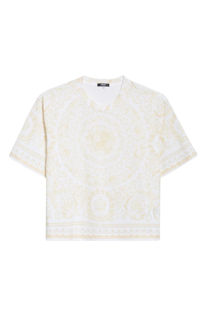 Versace Barocco Cotton Jersey T-Shirt, Alternate, color, Washed Out Gold