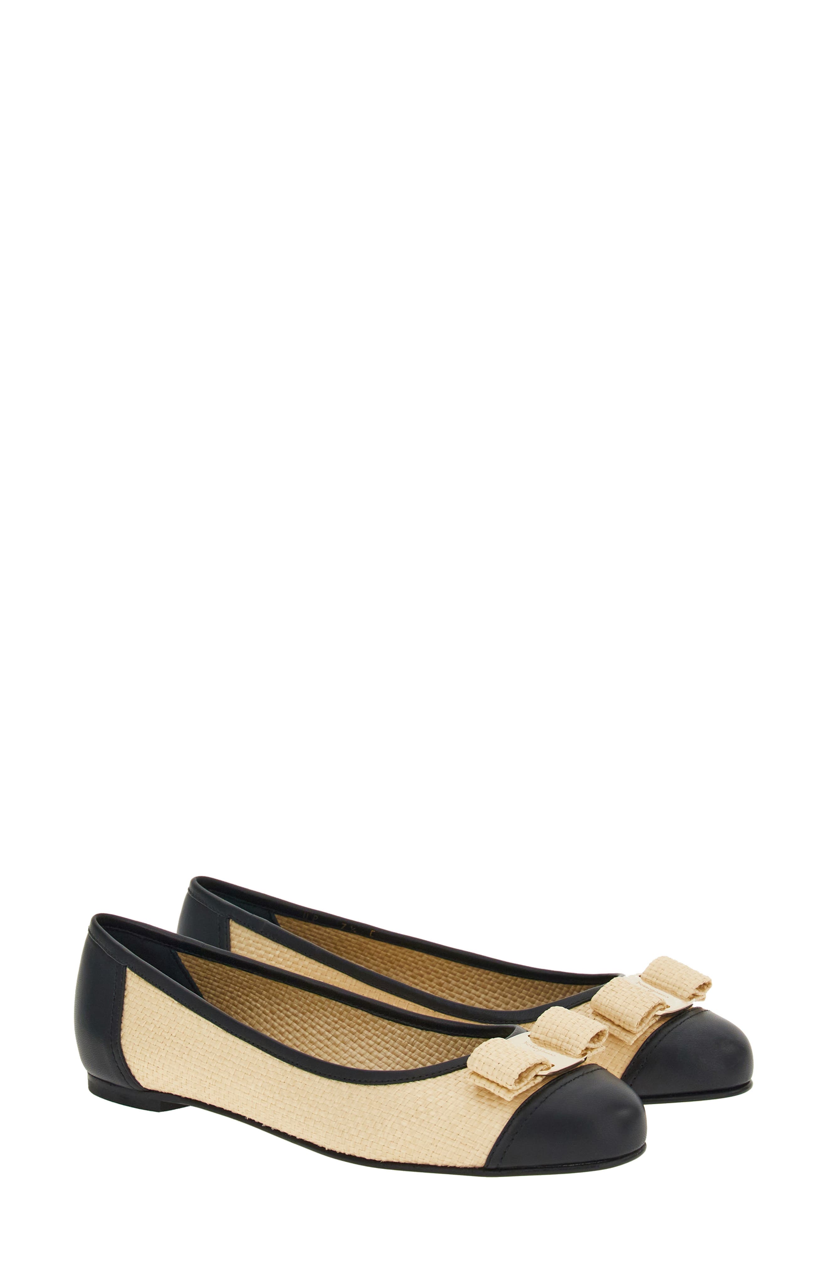 FERRAGAMO Varina Cap Toe Flat, Main, color, 
