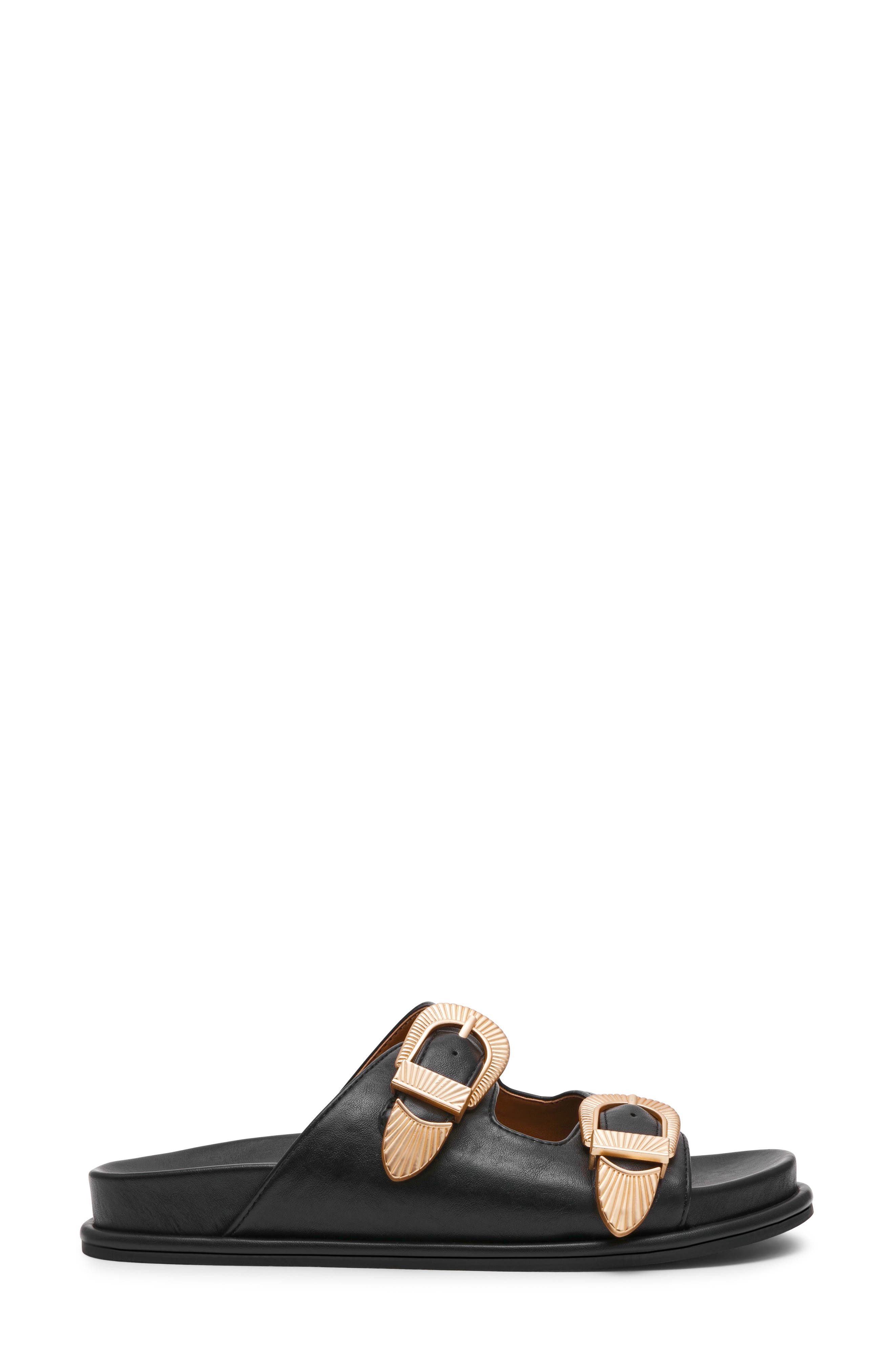 DV by Dolce Vita Percy Slide Sandal, Alternate, color, Black Smooth
