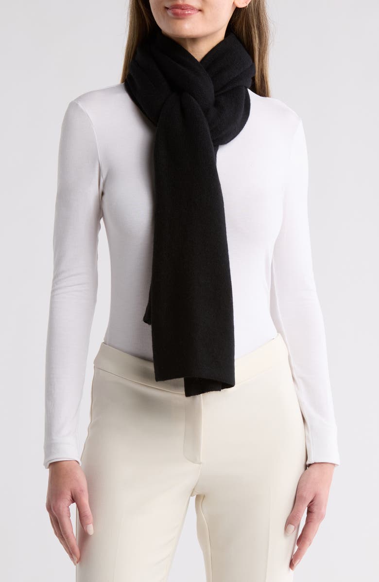 La Fiorentina Cashmere & Wool Blend Wrap, Main, color, Black