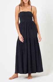 LSPACE Mallorca Smocked Cover-Up Maxi Dress