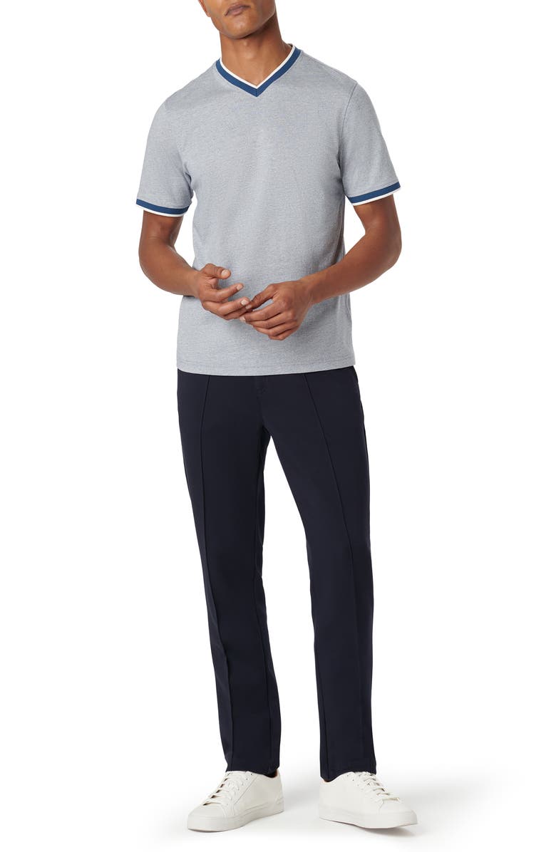 Bugatchi High V-Neck T-Shirt, Alternate, color, Slate