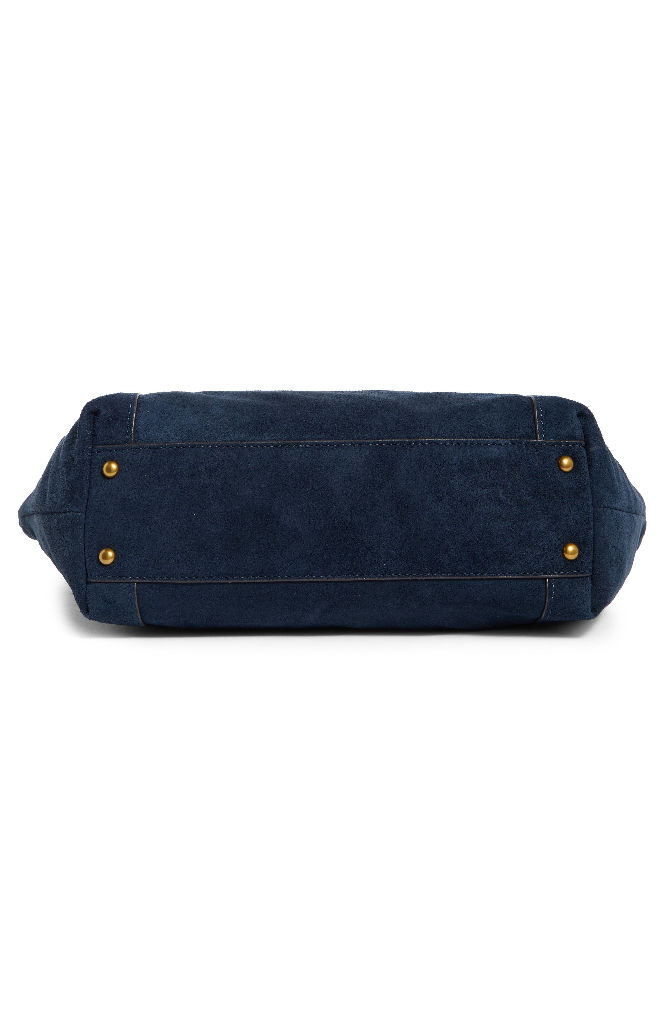 Small Brayton Suede Shopper, Alternate, color, NAVY