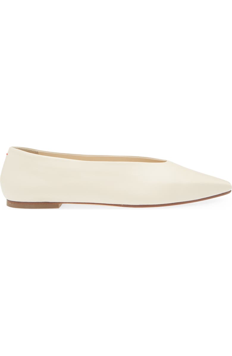 aeyde Betty Pointed Toe Flat, Alternate, color, Creamy
