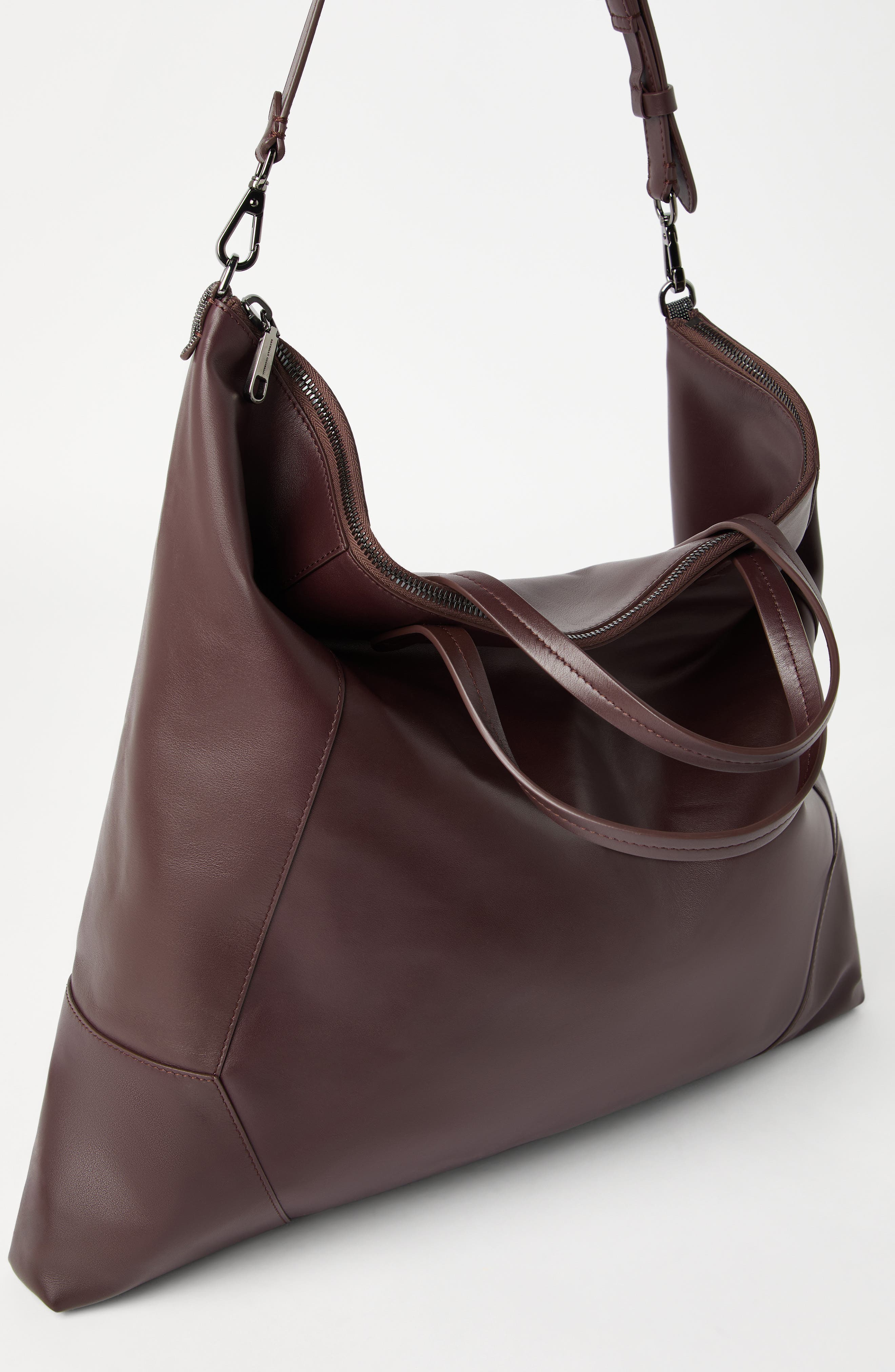 Brunello Cucinelli BC Duo large shopper bag, Alternate, color, Burgundy