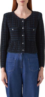 LK Bennett Millie Metallic Fluffy Cardigan