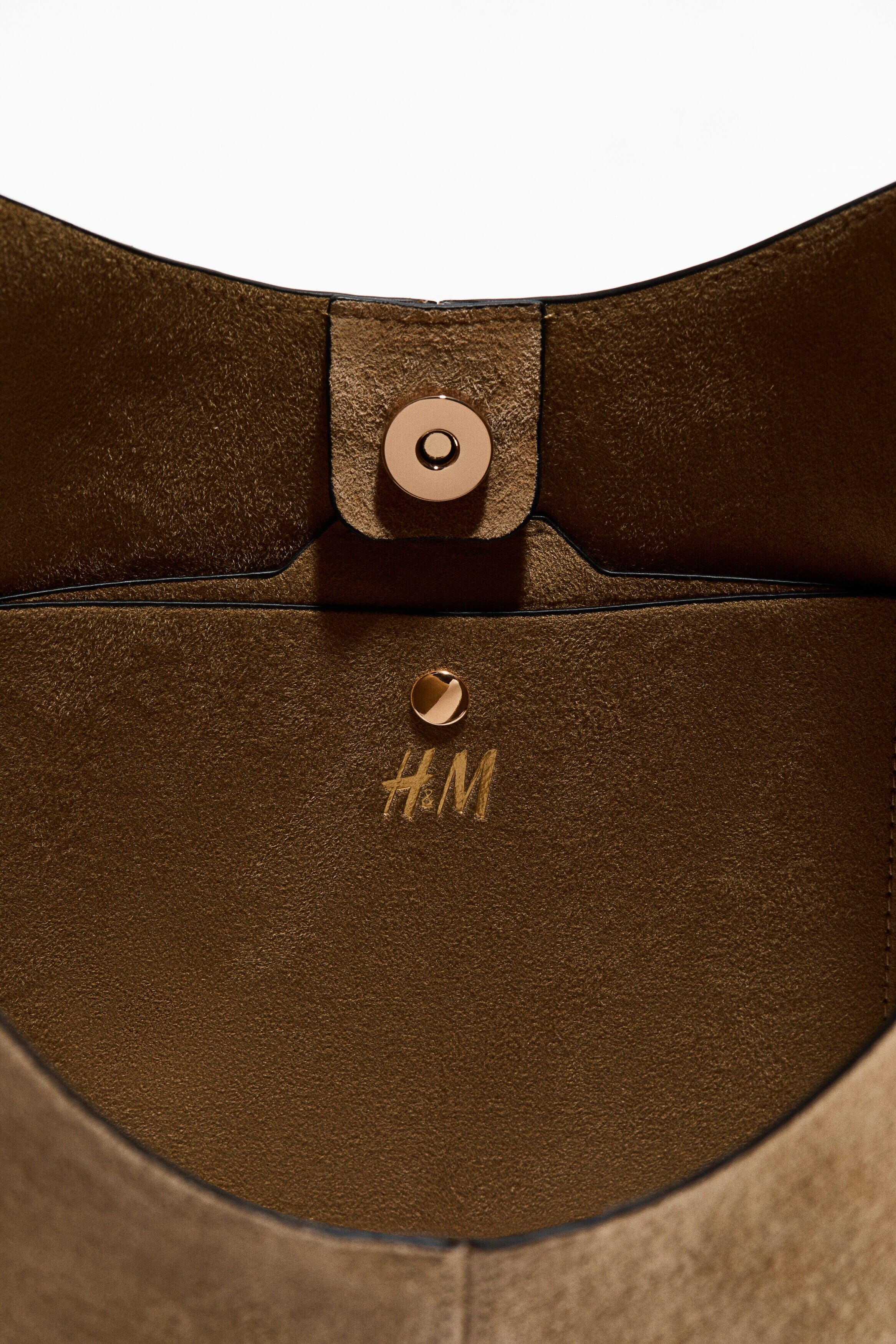 H&M Suede Shoulder Bag, Alternate, color, Beige