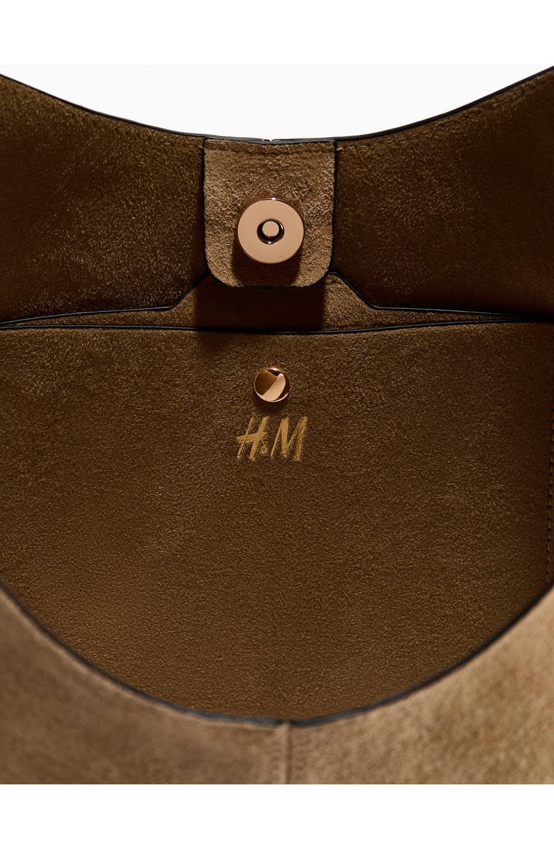 H&M Suede Shoulder Bag, Alternate, color, Beige