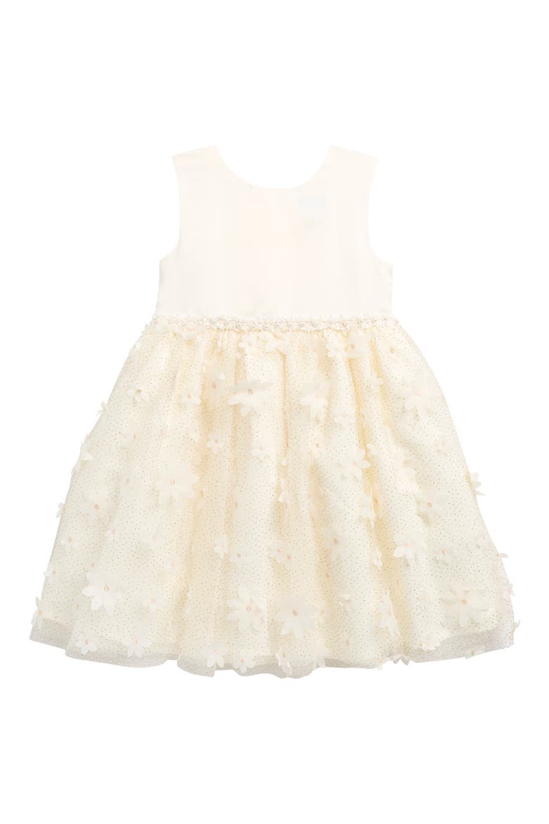 Kids' 3D Flower Party Dress, Main, color, CREAM