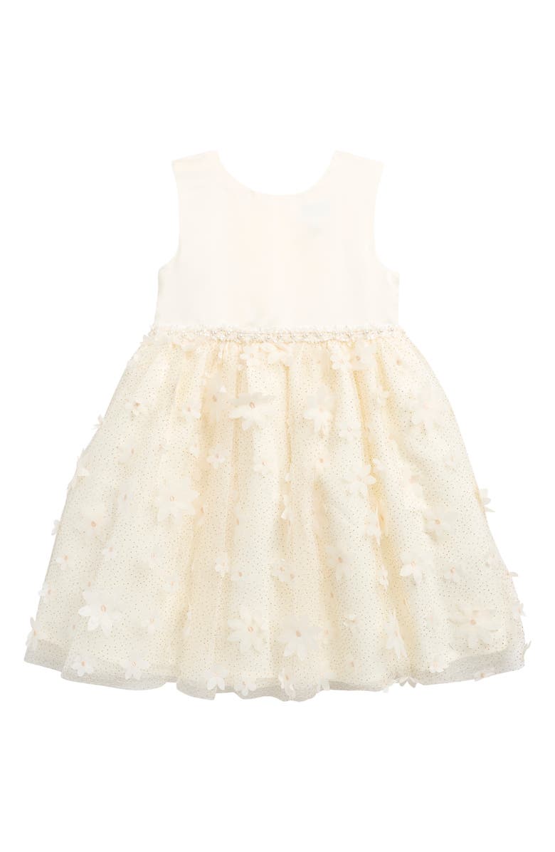 BLUEBERRY Kids' 3D Flower Party Dress, Main, color, Cream
