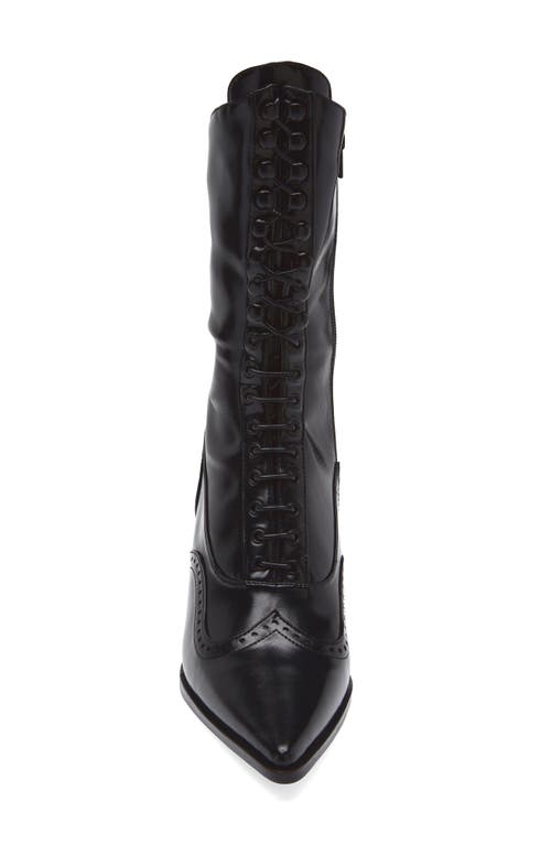 Jeffrey Campbell Pollitt Pointed Toe Lace-up Wingtip Boot In Black