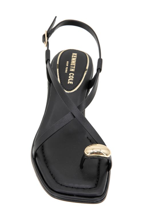 Kenneth Cole Geala Slingback Kitten Heel Sandal In Black Leather